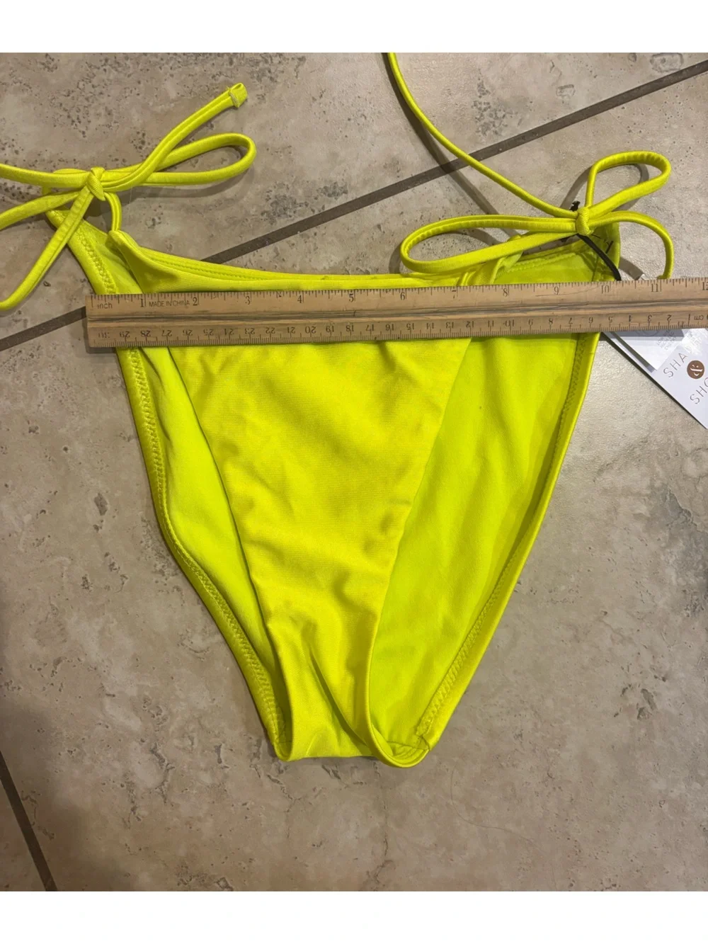 NWT Shade & Shore Neon Yellow Bikini Bottoms